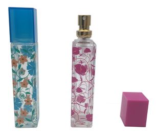 Bottiglie di profumo di vetro decorative, bottiglie di olio vuote di fragranza con lo spruzzatore/cappucci di colore