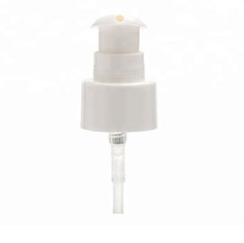 Pompa cosmetica di plastica della lozione, pompa riutilizzabile 20/410 della bottiglia di bianco con il cappuccio trasparente